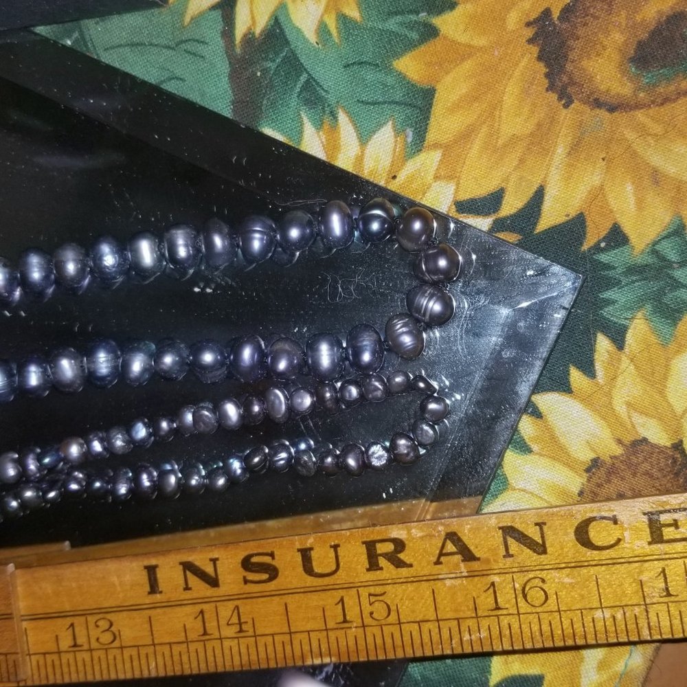 2 Sets of Peacock Tahitian Freshwater Pearl Necklaces Strands w Envelope Case - Picture 10 of 11